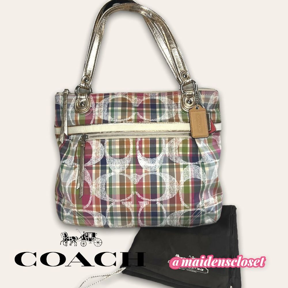 New Rare Poppy Daisy Madras Glam Tote - Picture 10 of 11